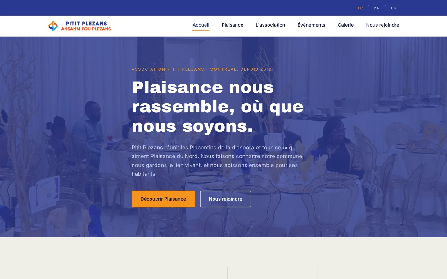Homepage of the Pitit Plezans website